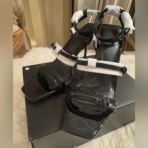 D'Amelio Black Patent Heels